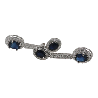 ARETES LARGOS DOBLES ZAFIRO