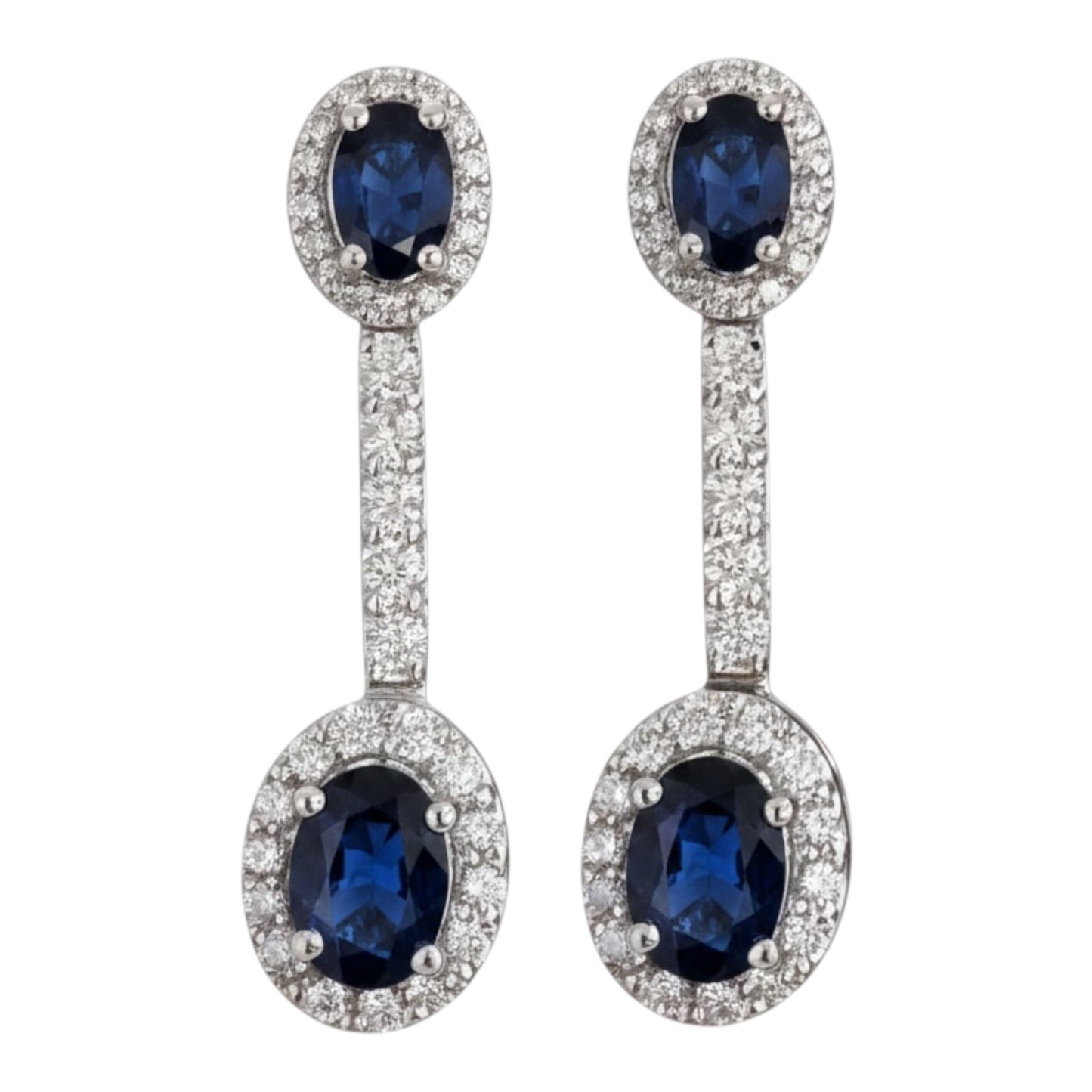 ARETES LARGOS DOBLES ZAFIRO
