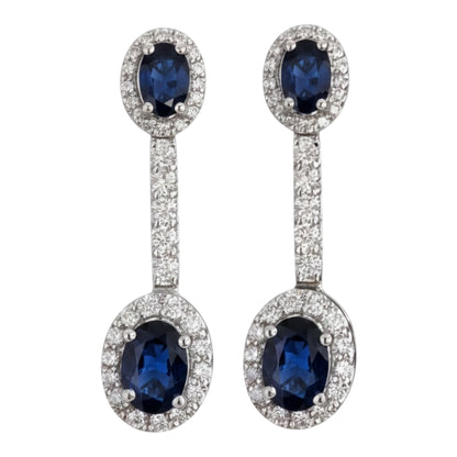 ARETES LARGOS DOBLES ZAFIRO