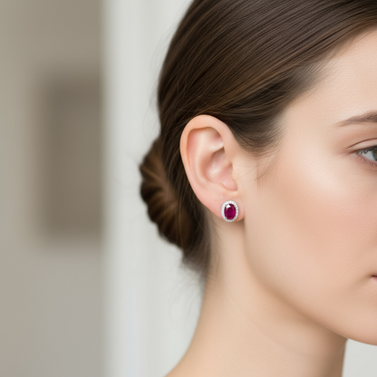 ARETES OVAL RUBI