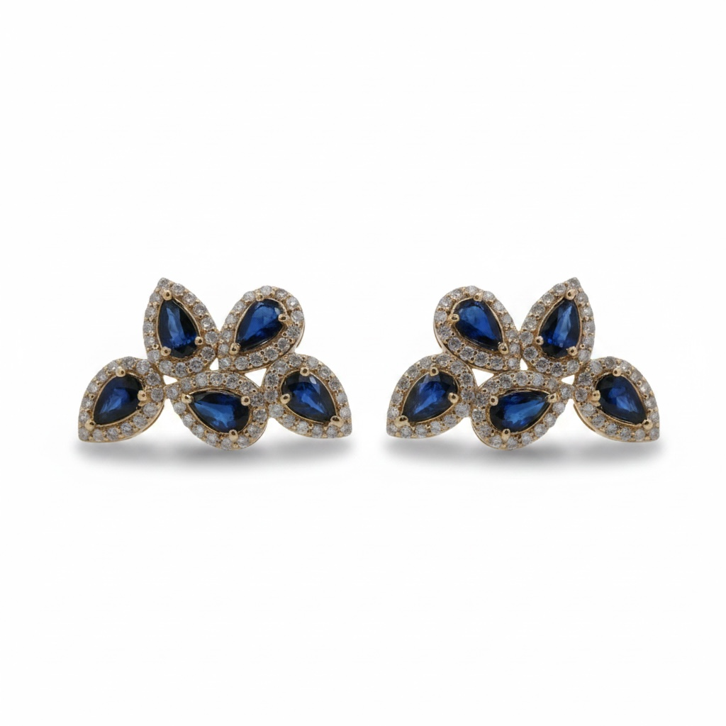 ARETES HOJAS ZAFIRO