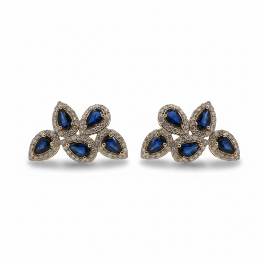 ARETES HOJAS ZAFIRO
