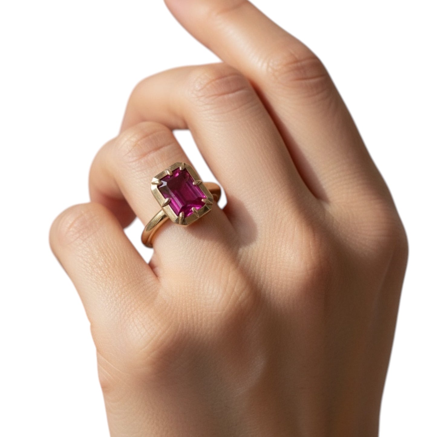 ANILLO RECTANGULAR RUBI