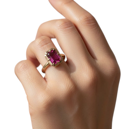 ANILLO RECTANGULAR RUBI