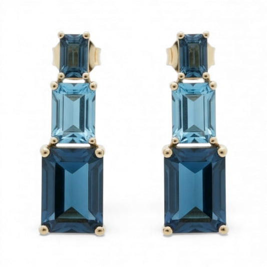 ARETES TOPACIO Y LONDON BLUE