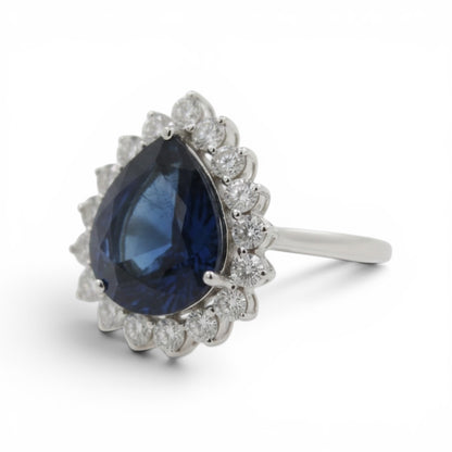 ANILLO GOTA ZAFIRO Y DIAMANTES