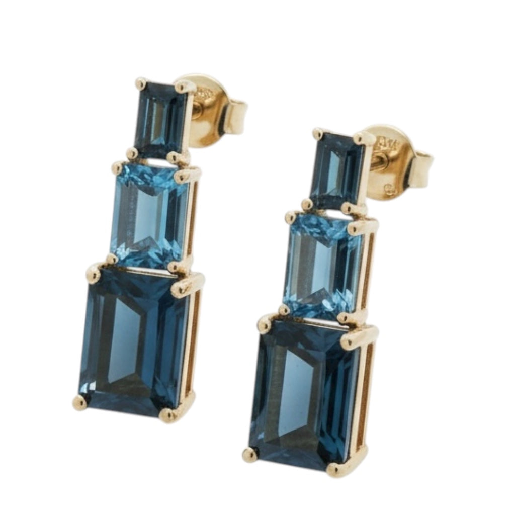 ARETES TOPACIO Y LONDON BLUE