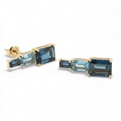 ARETES TOPACIO Y LONDON BLUE