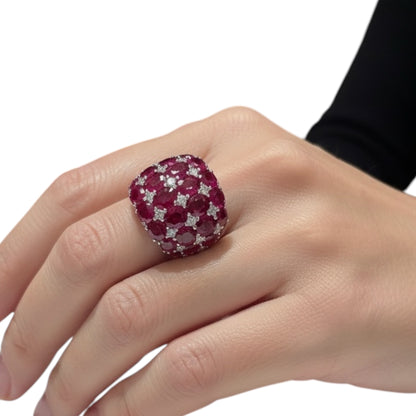 ANILLO CUADRADO RUBIES