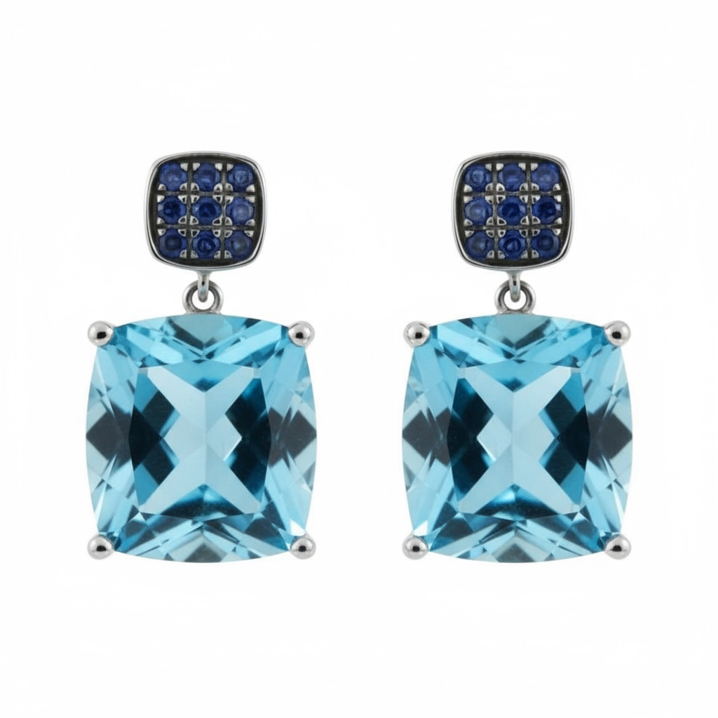ARETES TOPACIO Y ZAFIRO