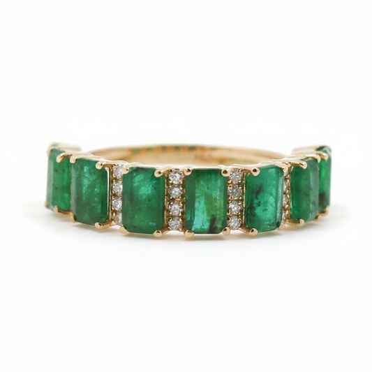 ANILLO ESMERALDA Y DIAMANTES