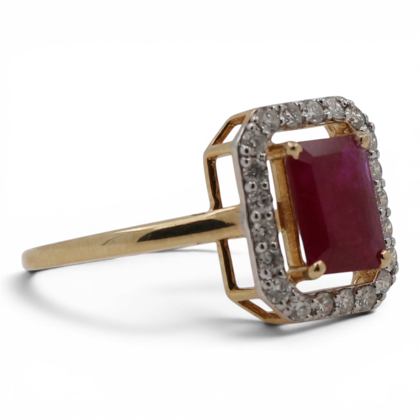ANILLO RECTANGULAR RUBI