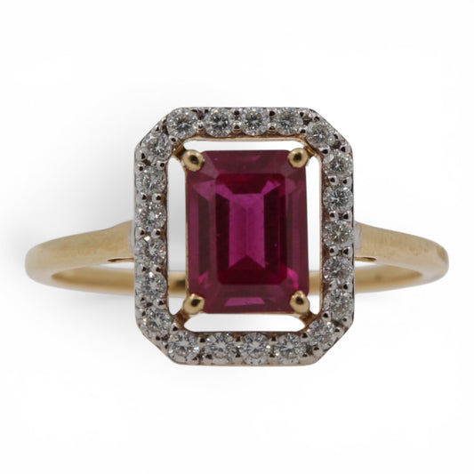 ANILLO RECTANGULAR RUBI