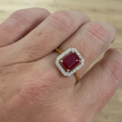 ANILLO RECTANGULAR RUBI