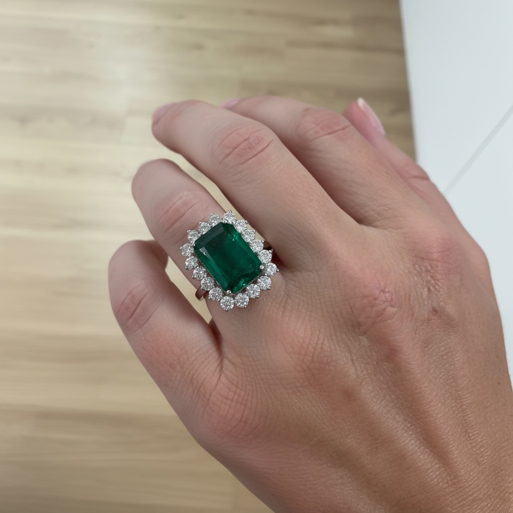 ANILLO ESMERALDA RECTANGULAR
