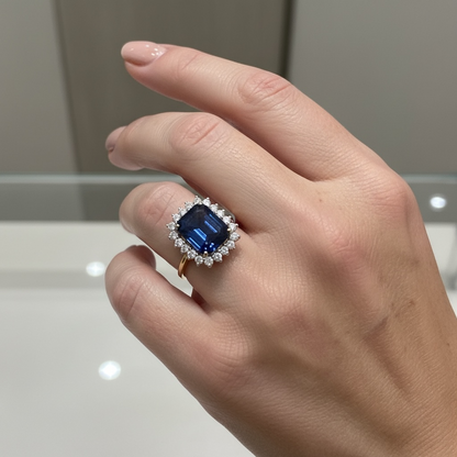 ANILLO RECTANGULAR ZAFIRO