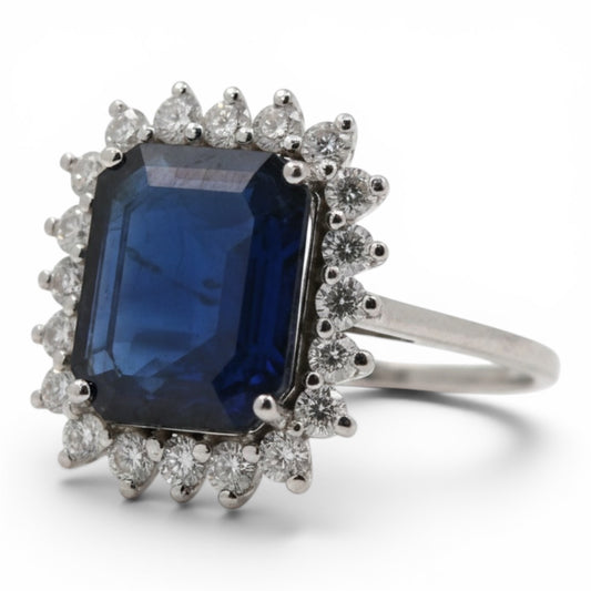ANILLO RECTANGULAR ZAFIRO