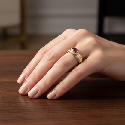 ANILLO ESTRIADO RUBI