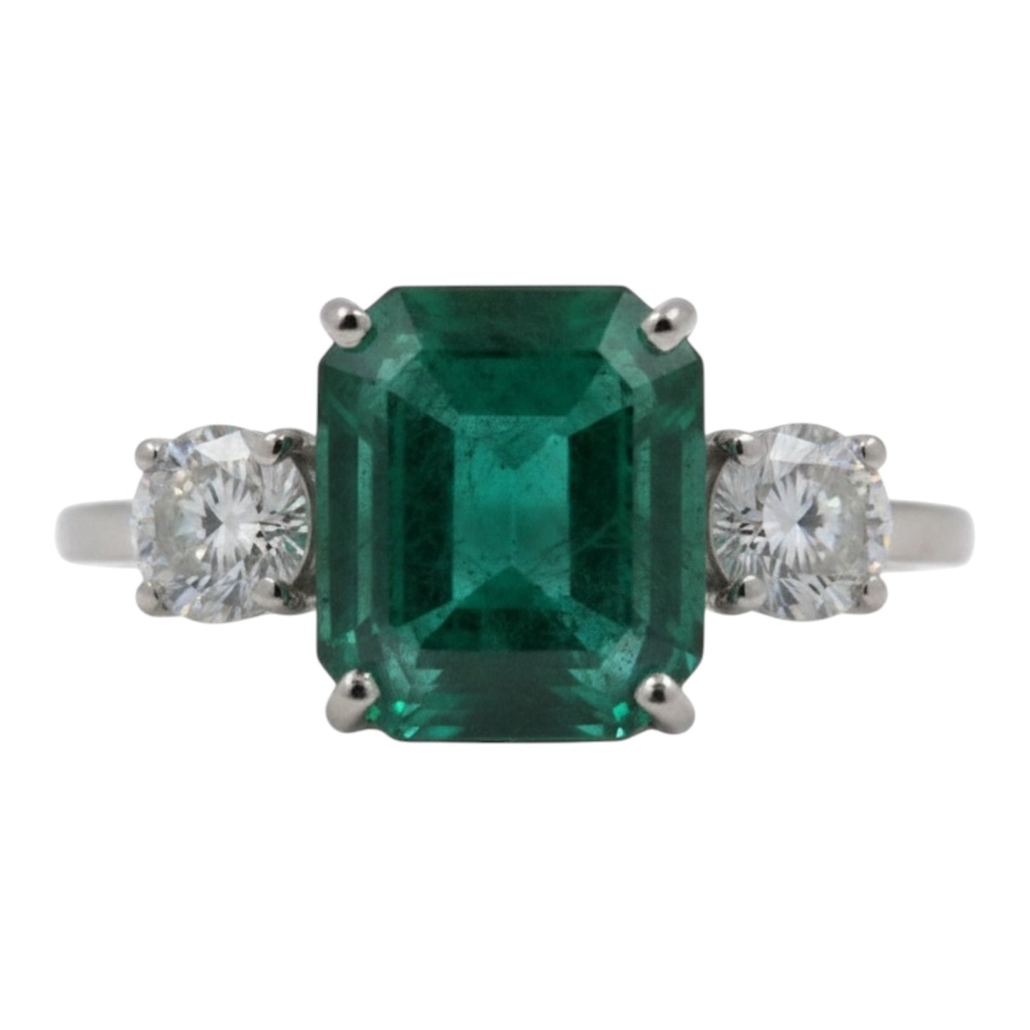 ANILLO ESMERALDA DOS DIAMANTES