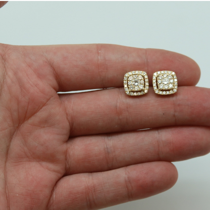 ARETES CUADRADOS ORO AMARILLO