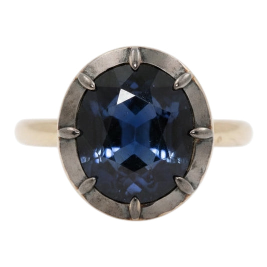 ANILLO ZAFIRO OVAL NEGRO
