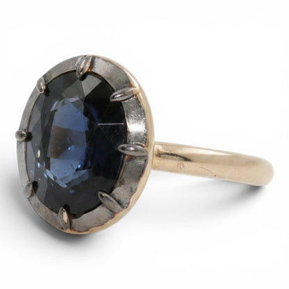 ANILLO ZAFIRO OVAL NEGRO