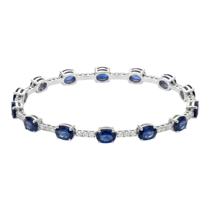 PULSERA ZAFIRO OVAL DIAMANTES