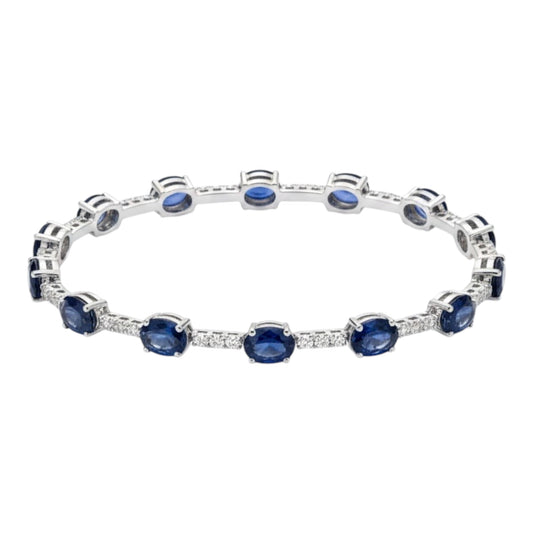 PULSERA ZAFIRO OVAL DIAMANTES