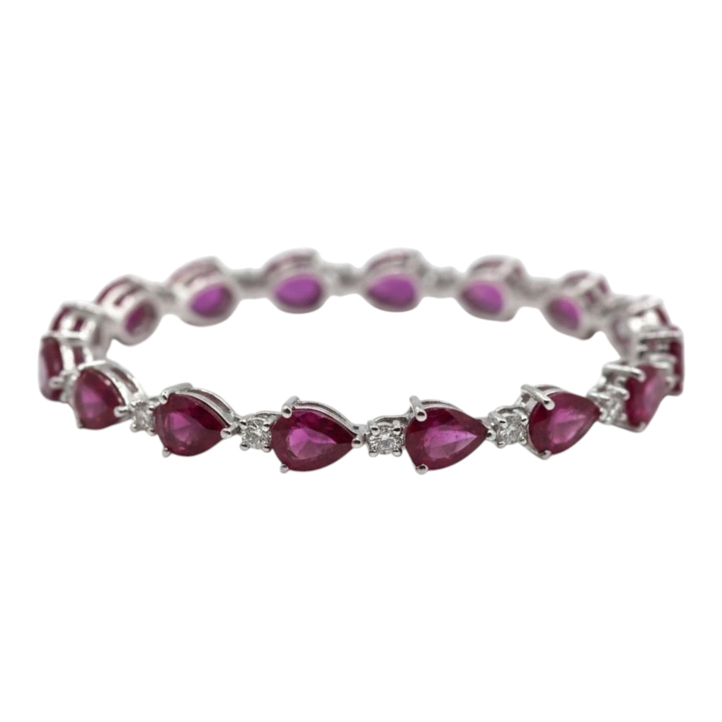 PULSERA RUBI GOTA OVAL DIAMANTES