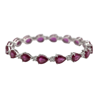 PULSERA RUBI GOTA OVAL DIAMANTES