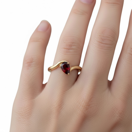 ANILLO PINKY GRANATE