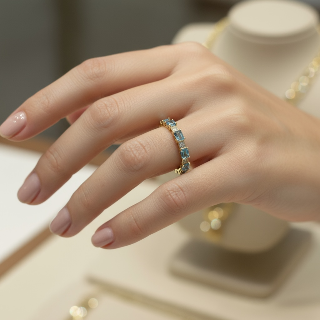 ANILLO TOPACIO DIAMANTES