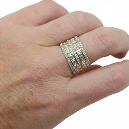 ANILLO TRIPLE FILA DIAMANTES