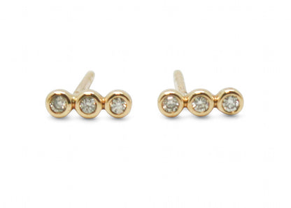 ARETES TRES DIAMANTES BISEL