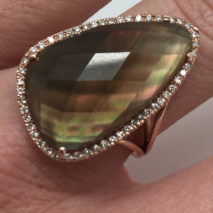 ANILLO GOTA LABRADORITA