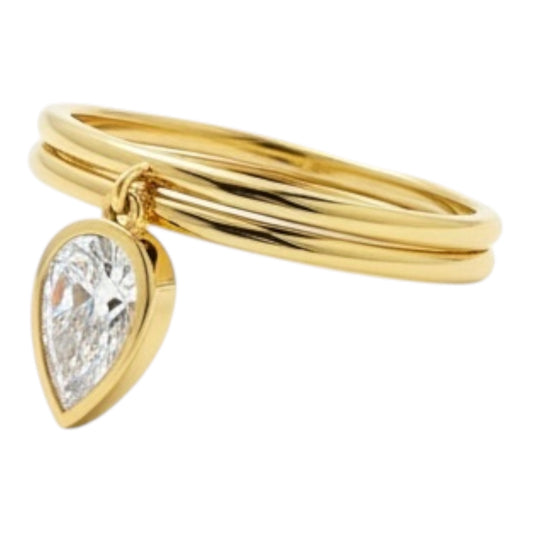 ANILLO GOTA COLGANTE ESMALTE LAB GROWN