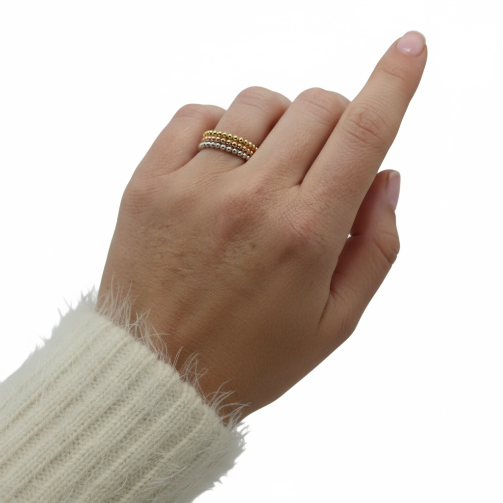 ANILLO BOLAS TRES COLORES