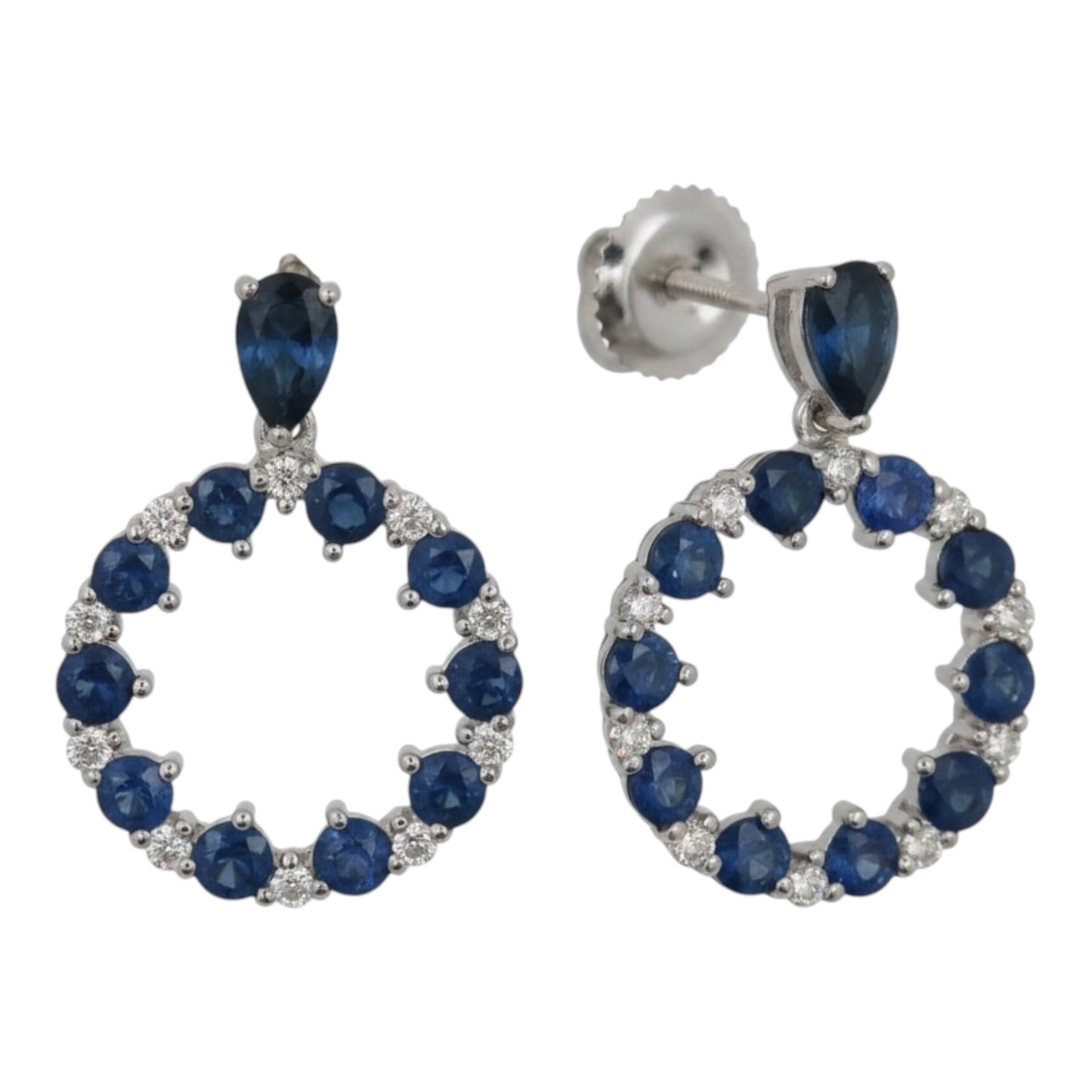 ARETES CIRCULO DOBLE ZAFIRO