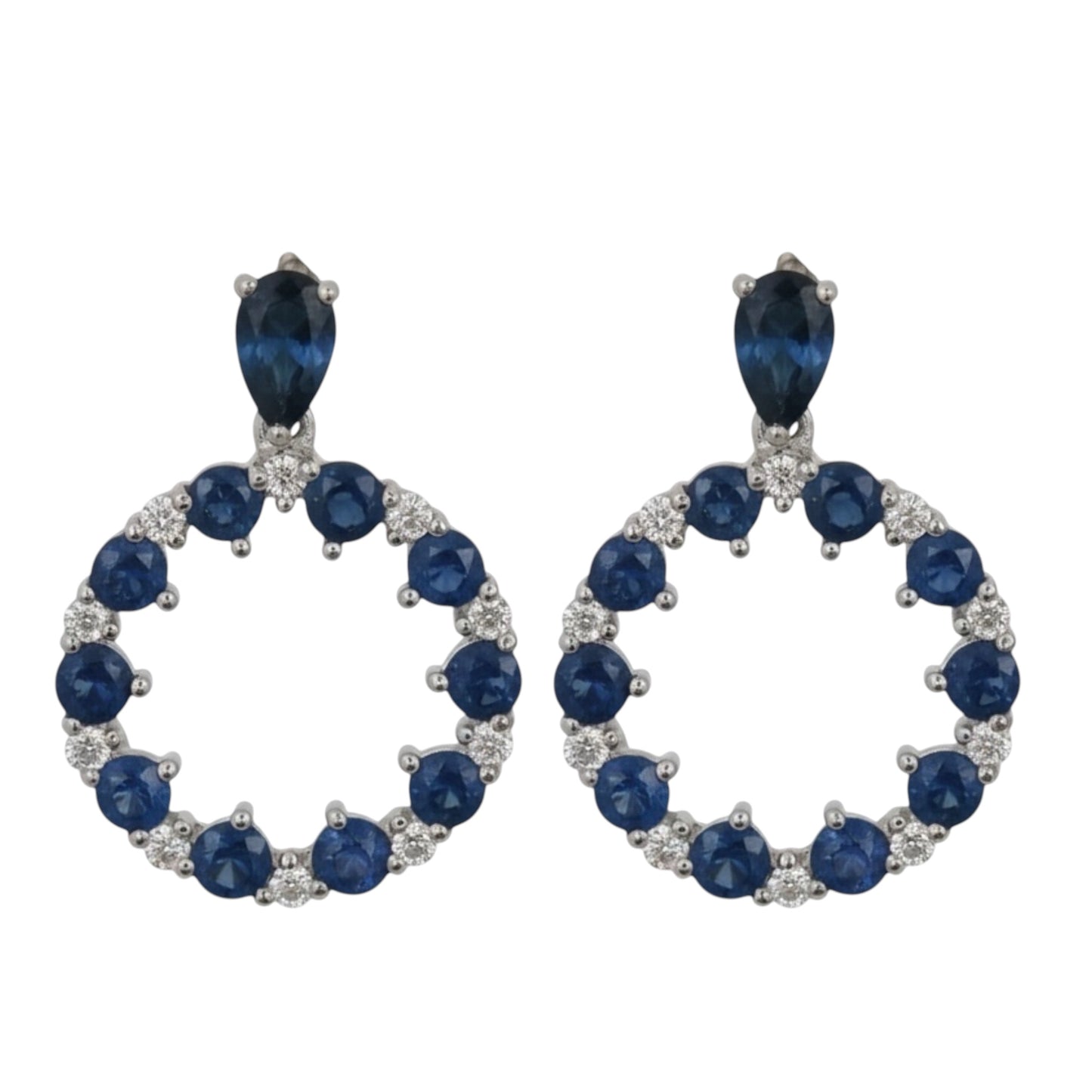 ARETES CIRCULO DOBLE ZAFIRO