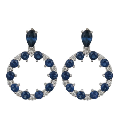 ARETES CIRCULO DOBLE ZAFIRO