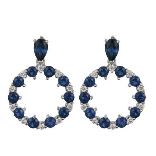 ARETES CIRCULO DOBLE ZAFIRO
