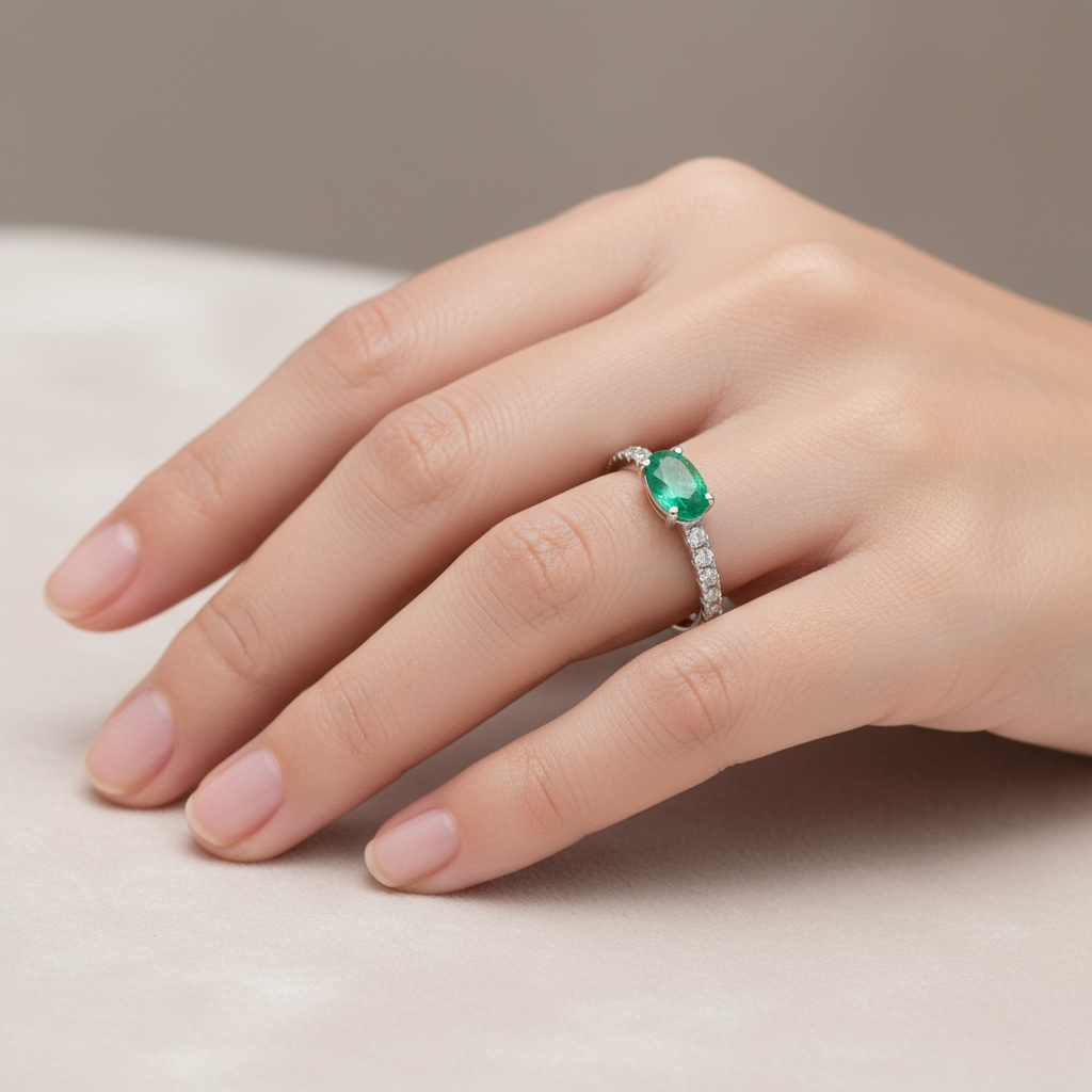 ANILLO ESMERALDA OVAL