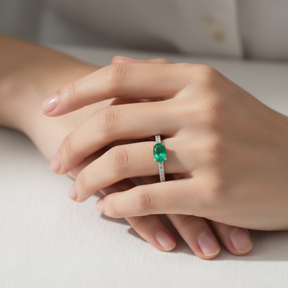 ANILLO ESMERALDA OVAL