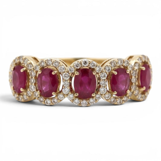 ANILLO RUBIES Y DIAMANTES