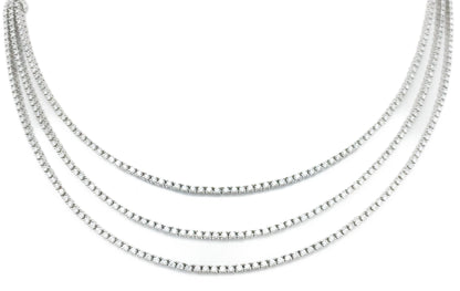 COLLAR DIAMANTES TRES HILOS