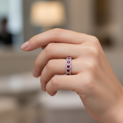 ANILLO RUBIES Y DIAMANTES