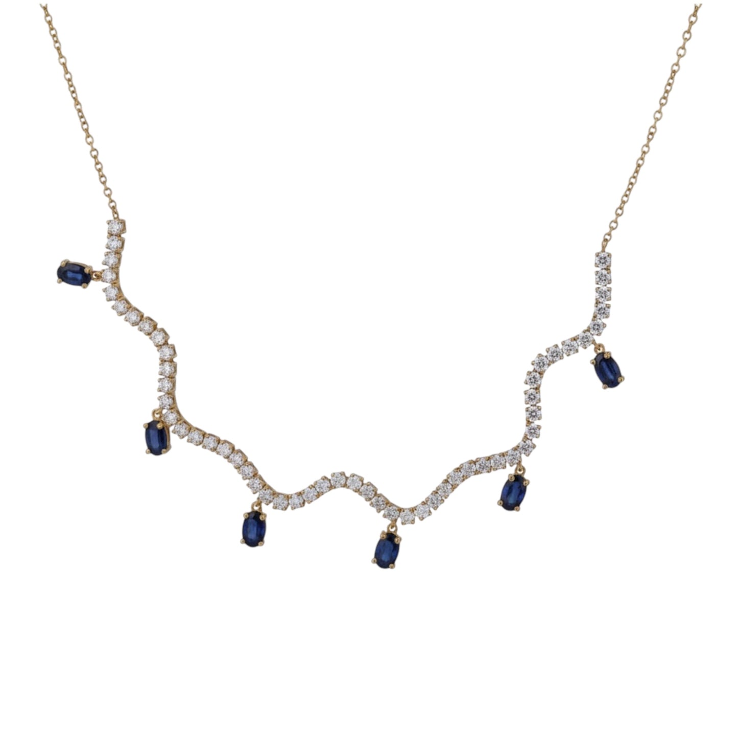 COLLAR WAVY ZAFIRO COLGANTES