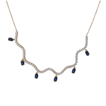 COLLAR WAVY ZAFIRO COLGANTES