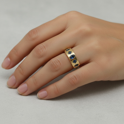 ANILLO MODERNO ZAFIRO