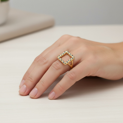 ANILLO MODERNO ZAFIRO CUADRADO